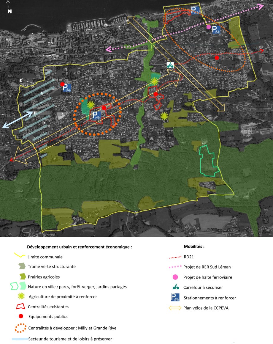 Révision du PLU - Neuvecelle (74) - carte PADD