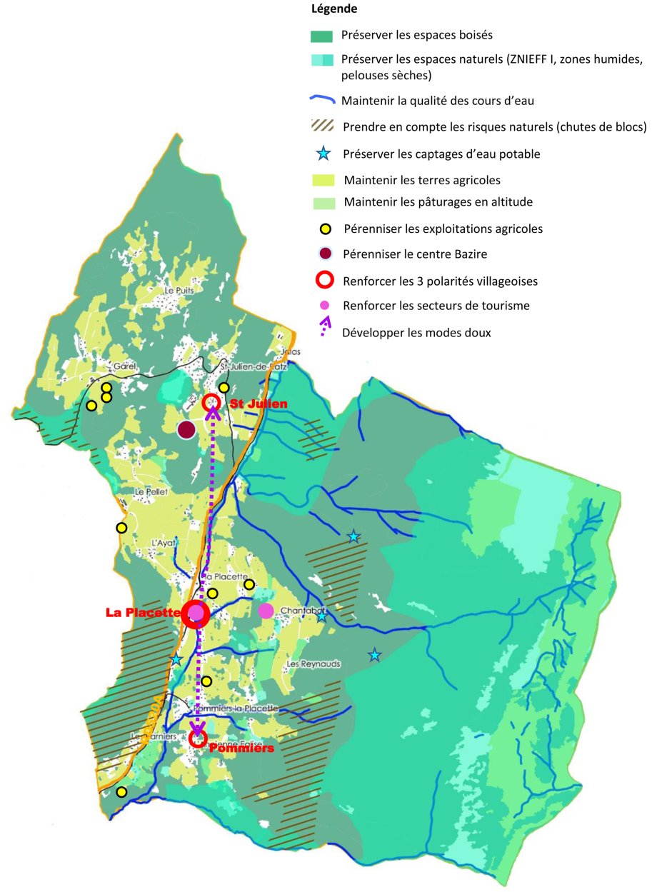 Révision du PLU - La Sure en Chartreuse (38) - carte du PADD